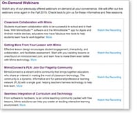 Mimio On Demand Webinar Series