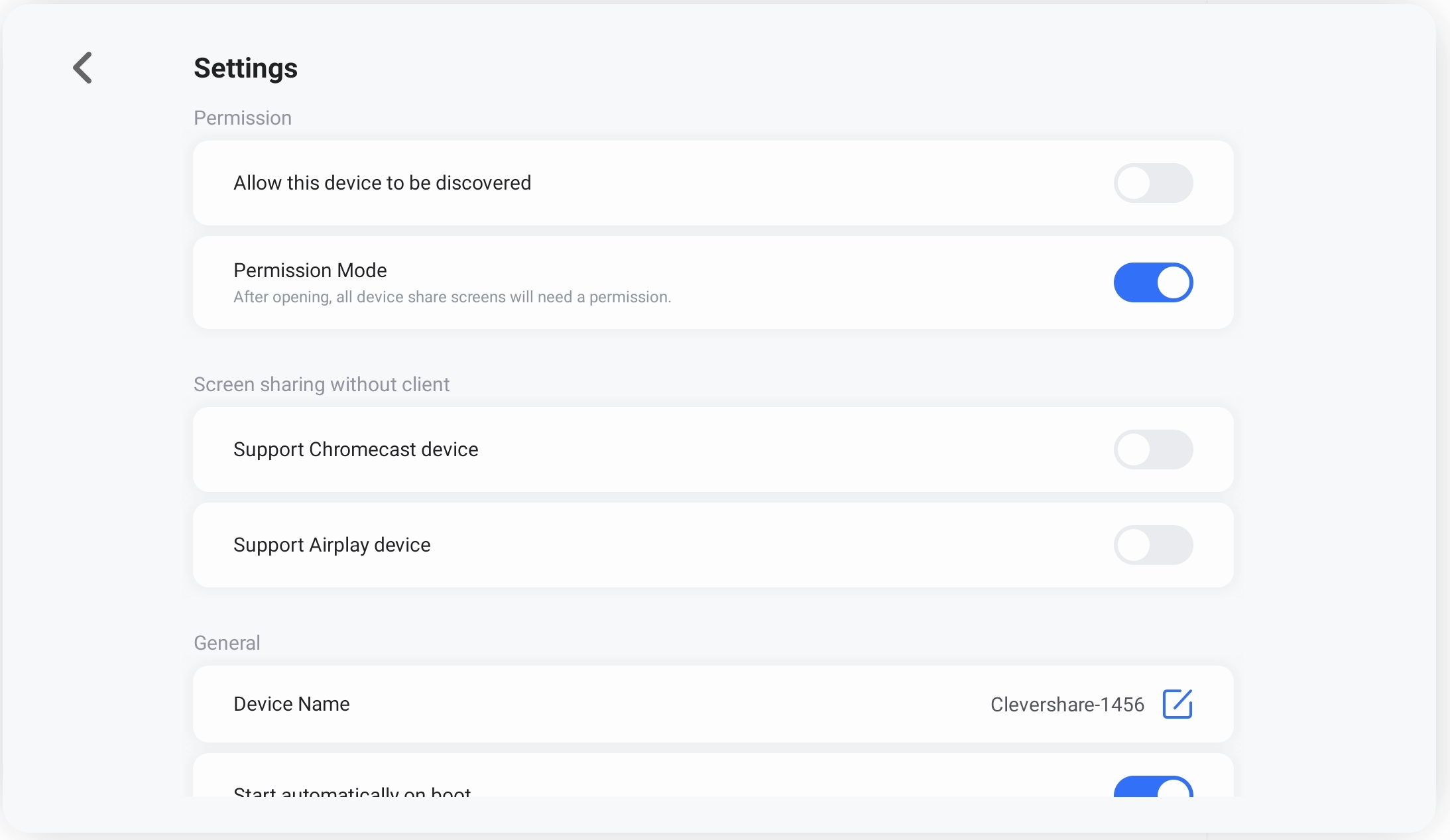 CleverShare Settings2
